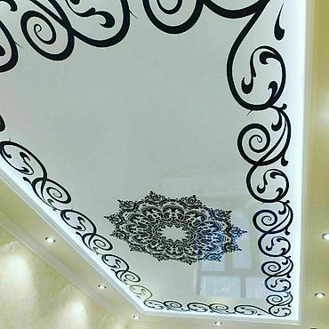 Натяжной потолок: Натяжной потолок Глянцевое, Матовое, 3D потолки Гарантия, Бесплатная консультация, Бесплатный замер — 5
