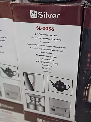 Samovarlar: Samovar Elektrikli samovar silver model: sl-0056 elektri̇k semaver 5l — 6