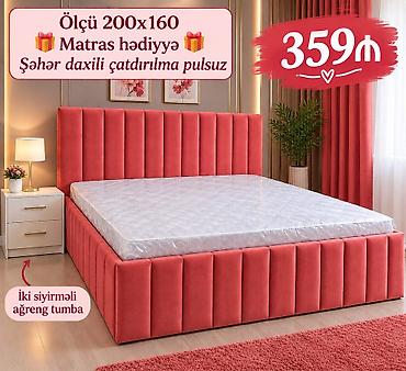 Yataq dəsti – 200x160 - Ölçü: 200x160 - Yumşaq toxumalı, vertikal