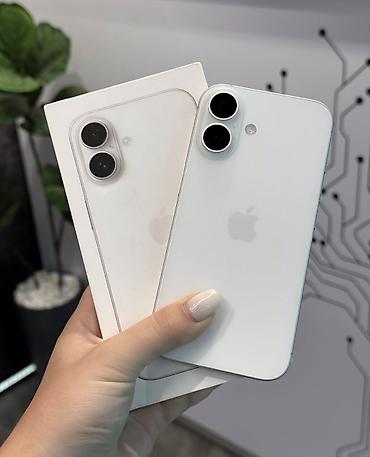 IPhone 16, 128 GB, Ağ, Zəmanət, Simsiz şarj, Face ID