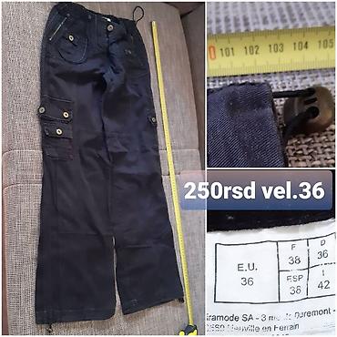helake: Crne cargo bermude/pantalone do pola lista, EU veličina 36 (etiketa: F — 1