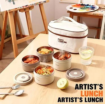 şorba qabı: Termal nahar dəsti – qablar və izolyasiyalı “Lunch box bag” çantası — 8
