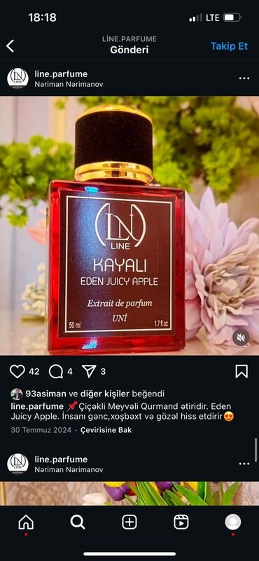 megamare parfum qiymeti ideal: Orjinal qalıcı şleyfli ətirlərin tək ünvan LN line parfum👍