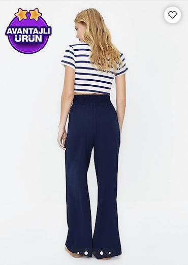 oversize şalvar: Şalvar, Trendyolmilla, S, rəng - Göy — 3
