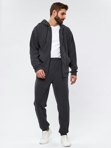 мужские штаны хлопок: Спортивный костюм M (EU 38), L (EU 40), XL (EU 42), цвет - Черный