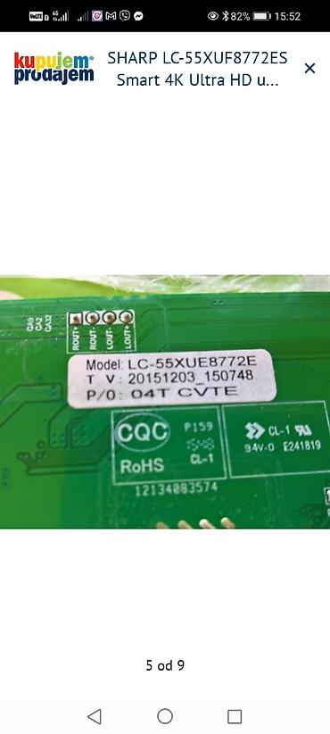 Aksesoari za TV i video: SHARP LC-55XUF8772ES Smart 4K Ultra HD – delovi Dostupne originalne — 6