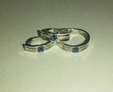 помолвочное кольцо: Комплект из кольца и серёг, серебро 925 пробы, вставки с фианитами и