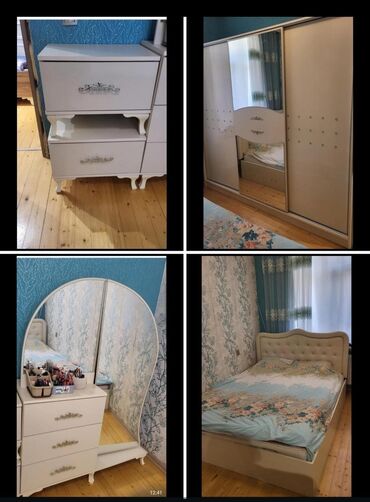 Masalar və oturacaqlar: İkinəfərlik çarpayı, Dolab, Termo, 2 tumba, İşlənmiş