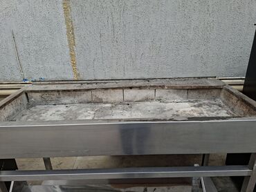 Restoran manqalları: Paslanmayan poladdan manqal/şiş kabab sobası və tüstü çəkən başlıq — 8