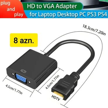 Audio və video kabellər: RCA-dan, AV-dən HDD-yə, HDMİ-yə, HDTV-yə ÇEVİRİCİ ( konvertor ) — 5