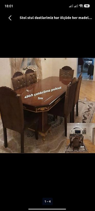 divanlar 2 el: Qonaq otağı üçün, Yeni, Açılmayan, Oval masa, 6 stul — 1