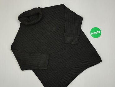 Bluzy: Sweter, M (EU 38), stan - Dobry, wzór - Jednolity kolor, kolor - Czarny, H&M