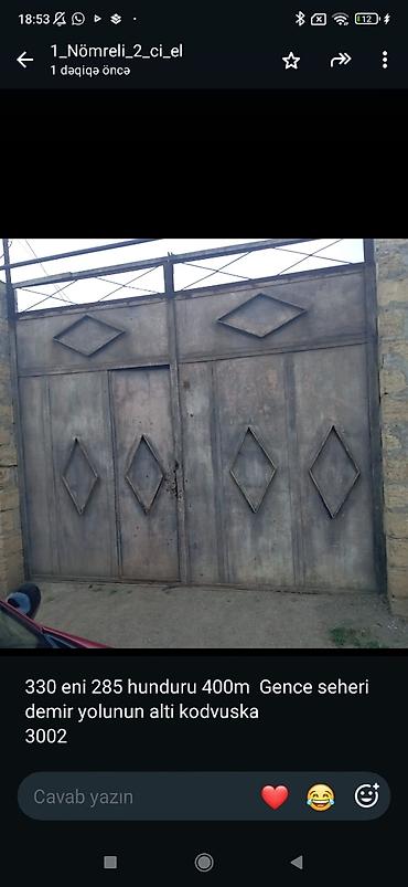 dəm cayniki: Məhsul: Metal darvaza Ölçülər: - En: 330 sm - Hündürlük: 285 sm - Üst — 1
