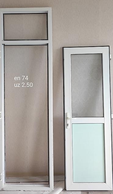 şüşə qapi: PVC balkon-qapı və pəncərə dəsti - Material: ağ PVC profil, ikili — 6