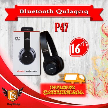 mikro qulaqcıq: P47 bluetooth headphones blutuz qulaqlıq tətbiq: oyun, qaçış, idman