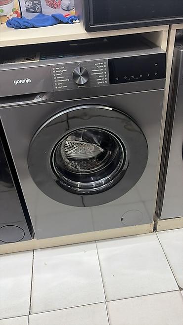 averlok masini: Gorenje önyükləməli paltaryuyan maşın - Rəng: tünd boz/metallik - Ön — 1