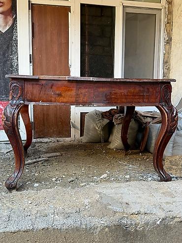 camadan s: Antik üslubda taxta masa - Material: bərk ağac, tünd qəhvəyi təbii — 2