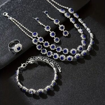 Setovi nakita: Set: Minđuše, Narukvica, Ogrlica, Materijal: Hirurški čelik — 2
