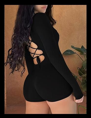 трикотажное: Черный женский боди для танцев high heels с длинными рукавами и — 1