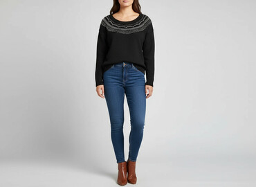 bonprix t shirty z cekinami: Bpc bonprix collection, Sweter damski, rozmiar 2XL