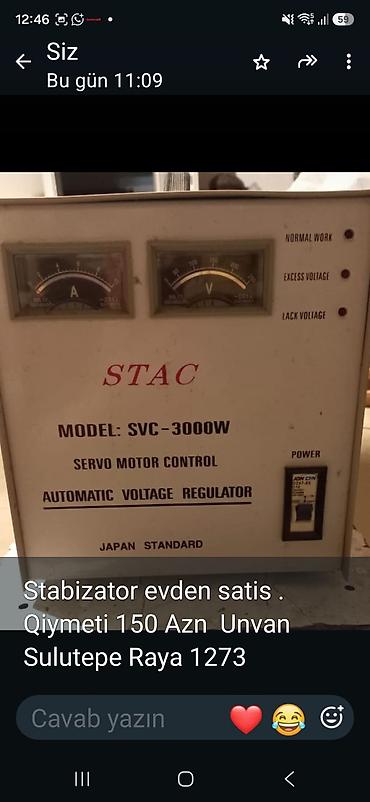 ev aboylari: STAC avtomatik gərginlik tənzimləyicisi (Automatic Voltage Regulator) — 1