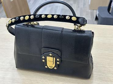 Çantalar: Dolce & Gabbana Lucia Top Handle / Satchel Black lizard/iguana — 1