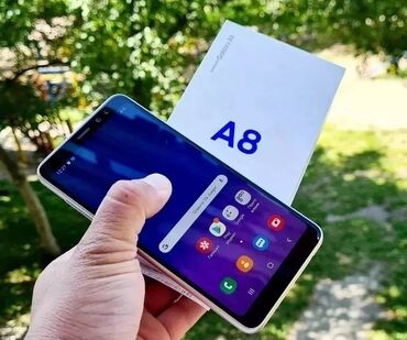 мышь и клавиатура для телефона: Samsung Galaxy A8 Plus, Б/у, 128 ГБ, цвет - Синий, 2 SIM
