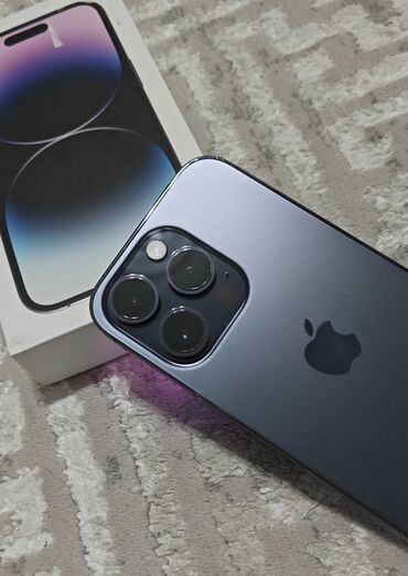 Apple iPhone: IPhone 14 Pro, 128 GB, Deep Purple, Zəmanət, Barmaq izi, Simsiz şarj