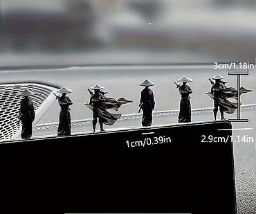 toy dekor: Mini samuray fiqurları – avtomobil salonu və masaüstü üçün dekor seti — 6