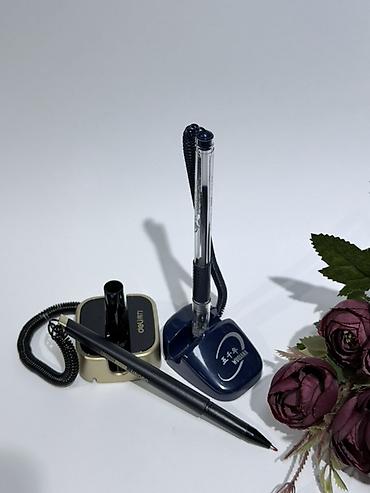 Канцтовары: Настольные ручки на подставке с пружинным шнуром (антикражные) — — 1