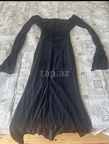 messi formaları: Qara rəngli uzun ziyafət/libas - Model: çiyinləri açıq, of-şolder — 2