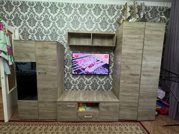 двухъярусные кровати с горкой: Зал үчүн гарнитур, Колдонулган, ДСП, Өзү алып кетүү, түсү - Күрөң
