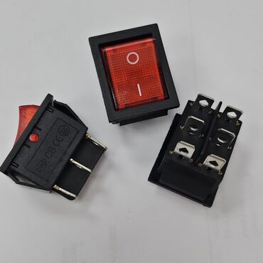 Другое оборудование для бизнеса: Клавишный переключатель с подсветкой KCD4 6 контактов красный 15А 250V