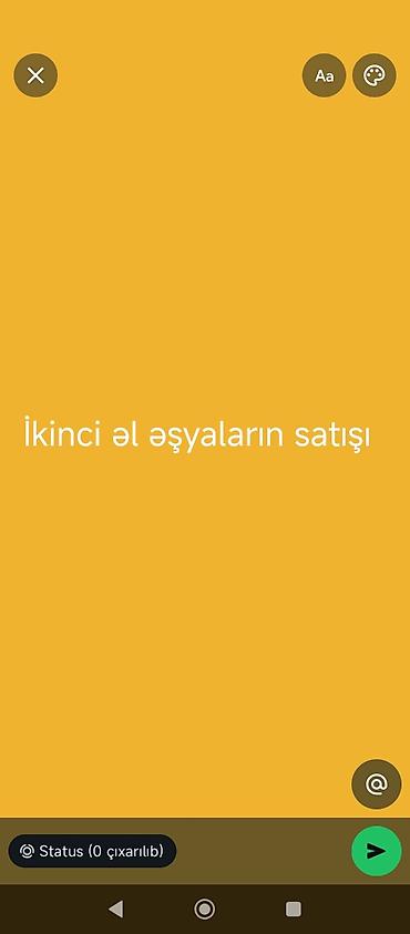 massaj xidmeti: Xidmət: İkinci əl əşyaların satışı Təsvir: - Geniş çeşiddə ikinci əl — 1