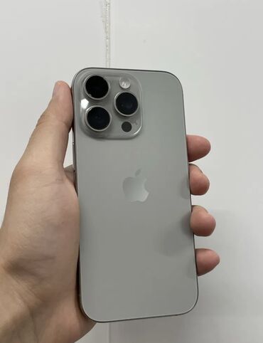 компьютеры цены: IPhone 16 Pro, Жаңы, 256 ГБ, Natural Titanium, Кулакчындар, Заряддоочу түзүлүш, Коргоочу айнек, 100 %