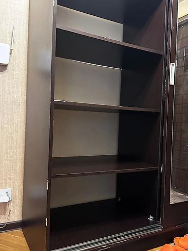 skaf kupe: Geniş güzgülü kupe şkaf - Material: tünd qəhvəyi rəngdə laminat/MDF — 10