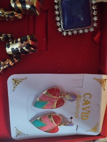 Bijuteriya dəstləri: Bijuteriya dəsti – müxtəlif aksesuarlar - Turkuaz rəngli baş bəzəyi — 19