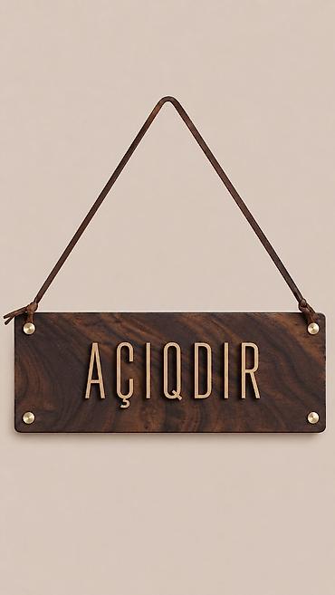 🪵✨ Taxta "AÇIQDIR" Lövhəsi – Mağazanızın Girişinə Premium Görünüş Bəxş