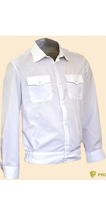 Рубашки: Белая форменная рубашка с длинным рукавом и погонами - Классический — 3