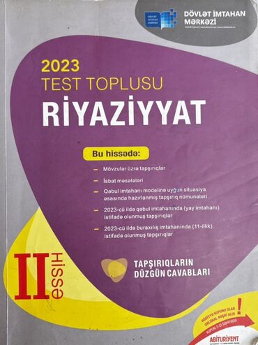 riyaziyyat 2ci hisse test toplusu: Riyaziyyat Testlər 11-ci sinif, 2-ci hissə, 2023 il