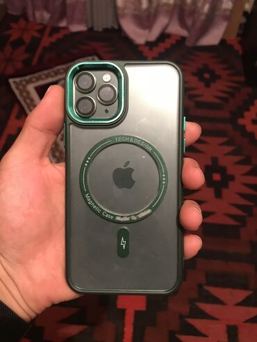 телефон вйфон: IPhone 11 Pro, Б/у, 64 ГБ, Alpine Green, Чехол, 72 %