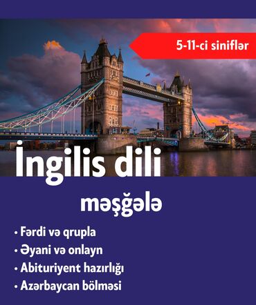 ingilis dili hazırlığı: Xarici dil kursları | İngilis dili | Uşaqlar üçün | Abituriyentlər üçün