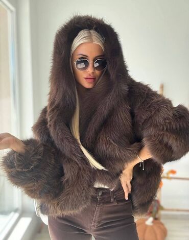 Krzneni kaputi: Sa postavom, Veštačko krzno, bоја - Siva — 8