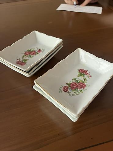 turşu: 6 ədəd 12 AZN. naxışlı kvadrat sous qabları dəsti - Material: ağ — 2