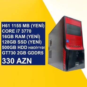 komputerle barter: Sistem Bloku "Digital DDR3 H61 1155 Core i7 3770 GT730 2GB GDDR5" ⭐Tək