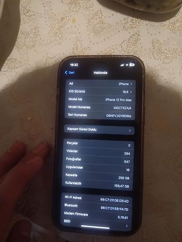 i̇phon 12: IPhone 12 Pro Max, 256 GB, Pacific Blue, Barmaq izi, Face ID, Sənədlərlə — 2