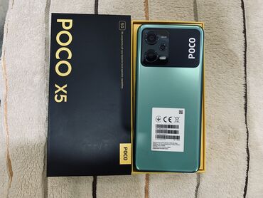 купить телефон поко: Poco X5 5G, Колдонулган, 256 ГБ, түсү - Жашыл, 2 SIM, eSIM