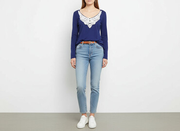 bluzka siateczka z cyrkoniami stradivarius: Stradivarius, Women's blouse, size S