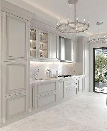 silver kitchen: Классическая кухня от 18 000 сом/м² | 3D проект бесплатно Премиальная — 1