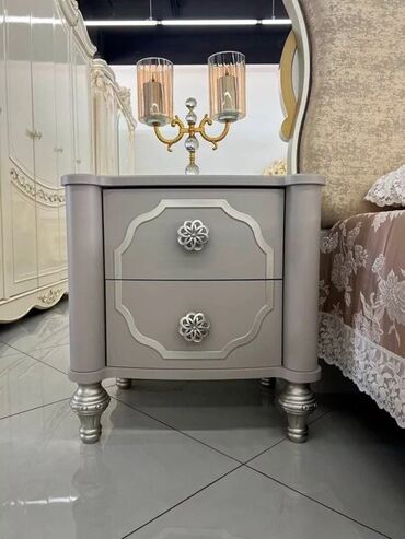 Спальные гарнитуры: Спальный гарнитур, Двуспальная кровать, цвет - Серый — 8